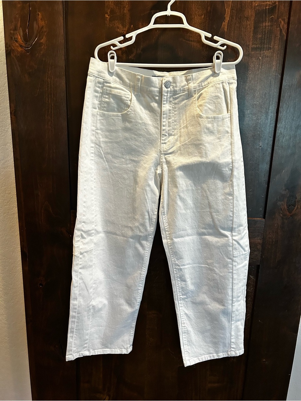 Forever 21 White Women's Wide Leg Jeans